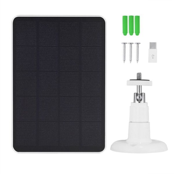4W solpanel 5V solcellsladdare utomhus vandring vattentät solladdningspanel för hembelysningssystem, vit