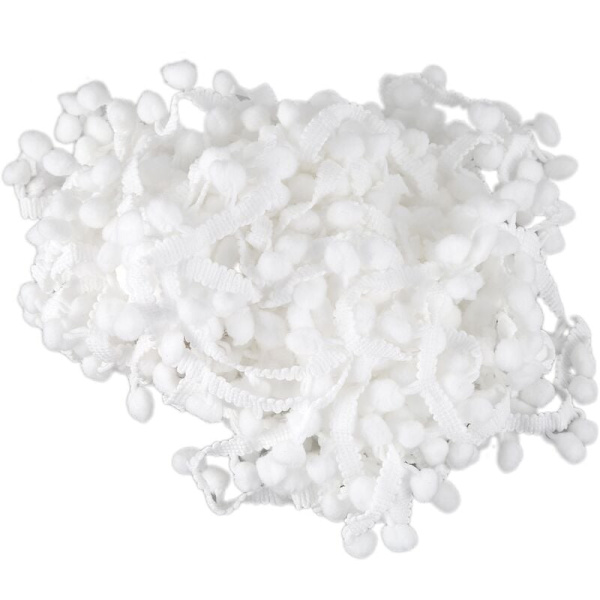 Pom Pom Trim Ball Fringe Ribbon 20 metriä 10 mm DIY ompelutarvike valkoinen pitsi