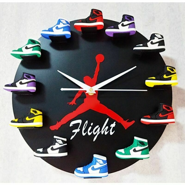 Personlig dekoration AirJordan Jordan aj1 basketball ur 3D sko model sports kreativ vægur