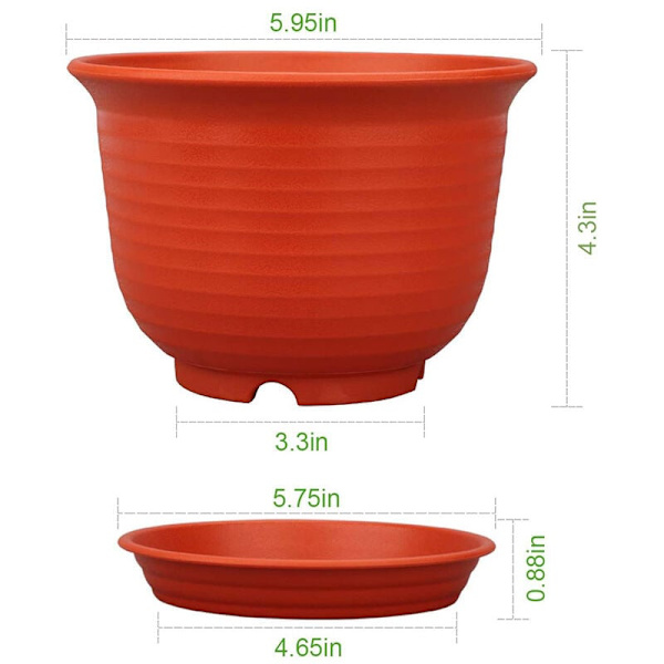 Plastik Blomsterpotter 12 Blomsterpotter med Drænhuller Blomsterpotter med Underskåle til Moderne Indendørs Planter