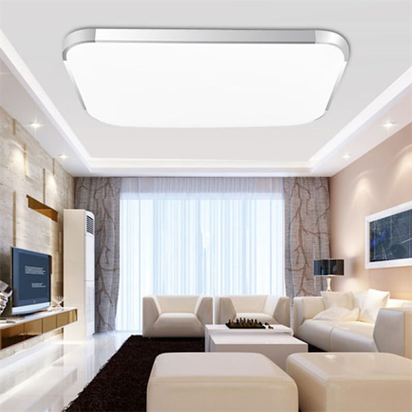 LED Kvadrat Taklampe - Akrylmateriale - Enkel - Hvit - 12W