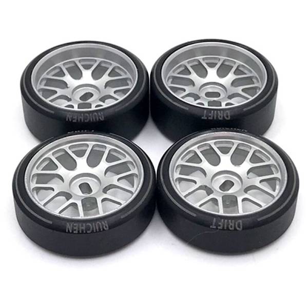 4 kpl metallireunaiset kovat muoviset drift-renkaat 284131 K969 K989 P929 Mini-Z 1/28 RC-auton päivitysosiin, 3