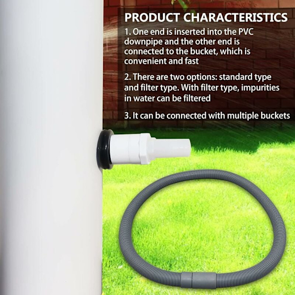 Regnvandsopsamler, Regnvandsopsamlersæt, PVC-fittings, Nedløbsopsamler (100mm)