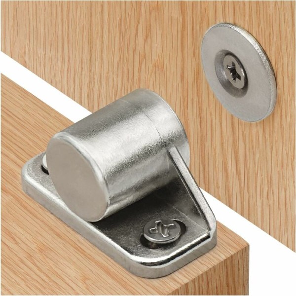 Magnetisk lås magnet skabslåge 4 stykker sølv magnetiske låse med skruer magnet lukning møbler stærk magnet til skydedør skuffer vindue