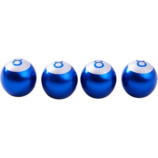 4X 8 Ball Biljard Ball Dekkventilhette for Sykkel Blå