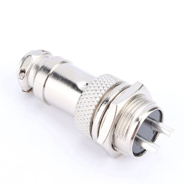 Gx16 2-polet Aviation Connector, 1 sæt GX16 Aviation Stikkontakt, Skrue Han Hun Metal Aviation Kabel Connector