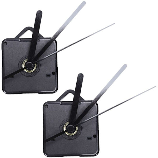 2-pack Ersättningsdelar för väggklocka, DIY-reparation, Handdriven Kvartsmekanism, Pendelrörelse med Visare och Tillbehörssats (Svart)