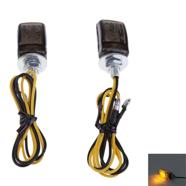 8 stk. Universal LED Sort Mini Tiny Motorcykel Blinklys Indikatorer til