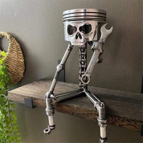 Resin udskåret skelet skulptur ornament cosplay Halloween stempel kranie skulptur figur kunst desktop B
