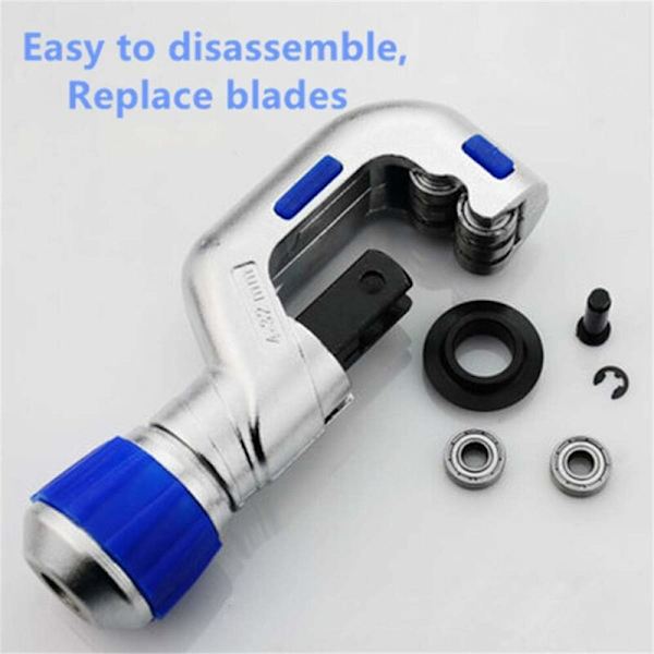 1/8\"-1-1/4\" Rørskærer, Heavy Duty Rustfrit Stål Kobber PVC Skærer med 2stk Rørholder Skæreblad (4-32mm)