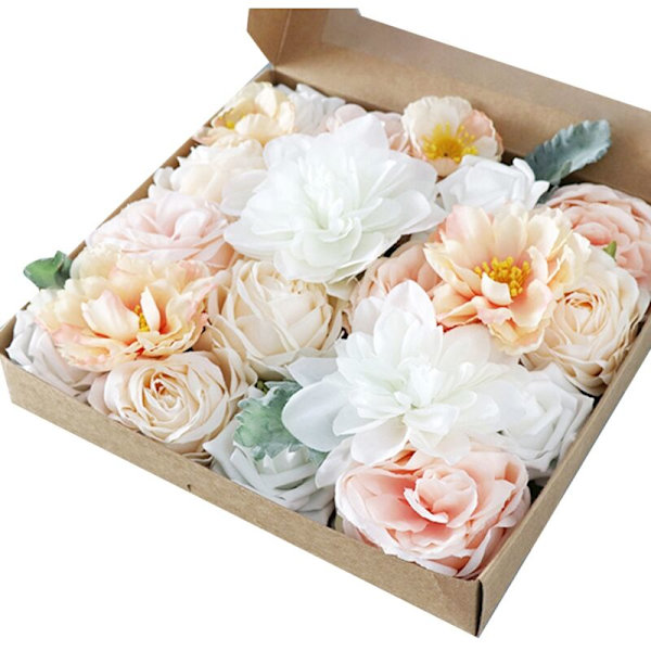 Kunstig Rose Blomsterkombinationssæt til Bryllupsbuketter, Midtpunkter, Brudebrus Arrangementer, Festdekorationer