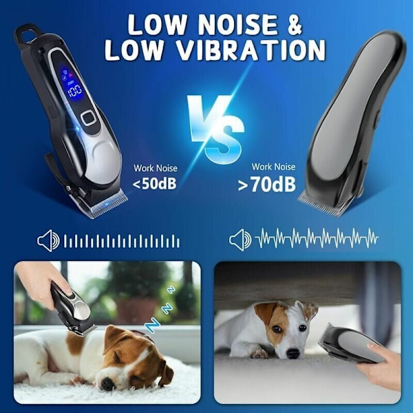 Professionell hundklippare, sladdlös elektrisk tjock långhårig hundklippare kit, professionell hund katt djur klippare, husdjursskötsel kit, säkert skarpt blad