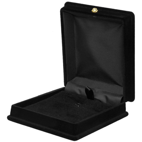 1 x Fløjls Halskæde Kæde Smykker Display Opbevaring Æske Gave Etui Holder Organizer --- Sort