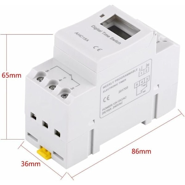 LCD-timer Ukentlig Elektrisk Planlegger Digital Timerbryter 15A (220V)..