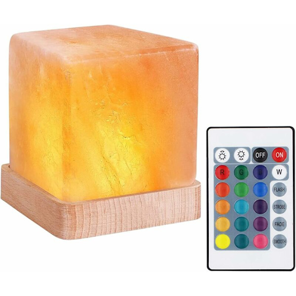 USB Himalaya-saltlampe Frigir Negativ Ioner for å Renske Luften 4 Moduser Utskåret Ionisk Lampe med Fjernkontroll for Hjemmet