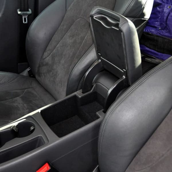 PU Armrest Center Console Lid Cover for For- A4 B8 2008-2012 (Svart)