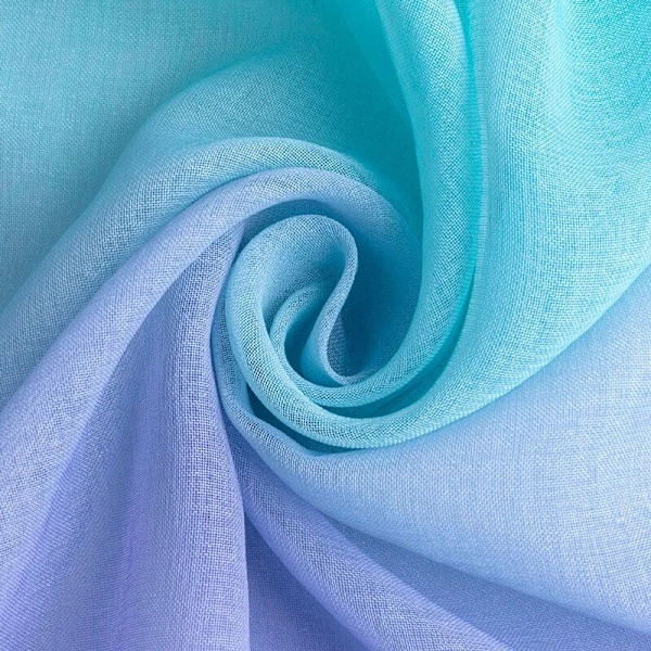 2 stk Gradient Farge Tulle Gardiner for Soverom Voile Gardiner Vindu Behandling Paneler Dekor -1X2.5M