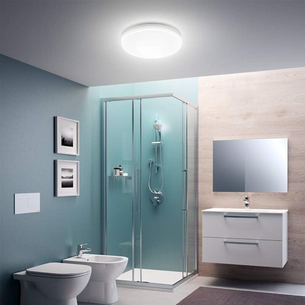 12W LED taklampa, 23 x 5 cm taklampa, vattentät IP44, neutralvit 4000K, rund LED-lampa för badrum, sovrum, hall, entré, kök