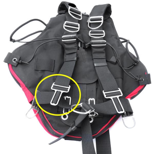 Rustfritt stål Scuba Diving Side Strap Strap Holder Egnet for 5cm Stropp Holdbar BCD Tilbehør-Stil 3