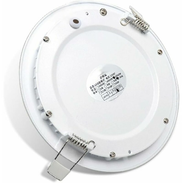 6WW LED 6W Runda Infällda Takpanellampor Ultra-Smal Downlight Platta Panellampa Varmvit 3000K, 2-pack [Energiklass A+]