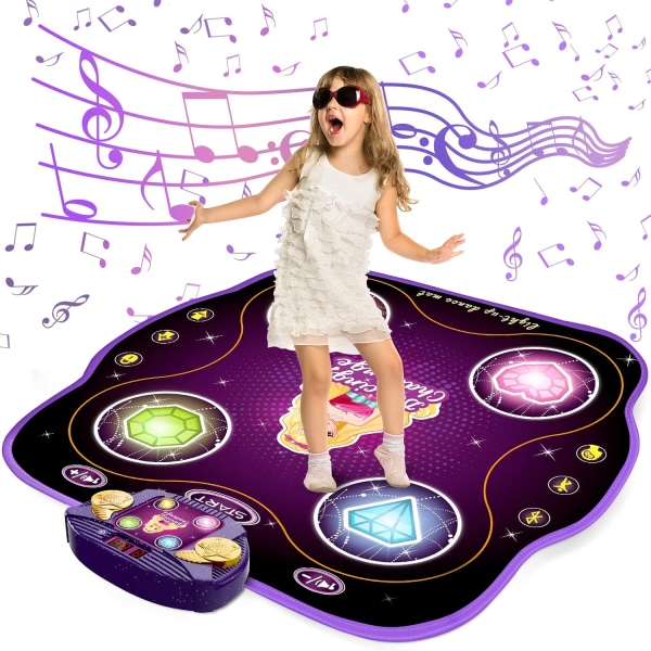 Dansemåtte til børn, Elektronisk dansemåtte med trådløs Bluetooth til børn i alderen 3-12, Light Up Dance Game Music Pad med 9 niveauer, Fødselsdagsgaver