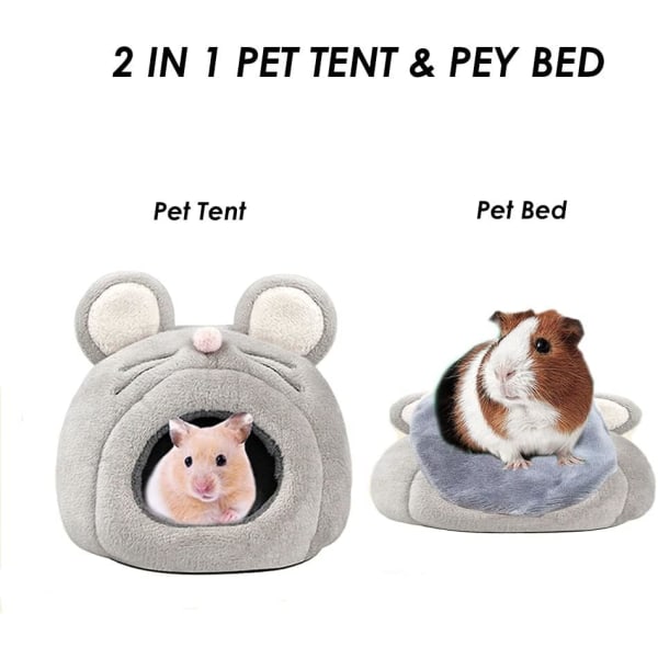 Marsvin hule seng, små dyr vaskbart bur tilbehør kæledyr gemmested sengehus skridsikker velegnet til hamstere (mus)