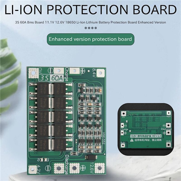 10x 3S 60A 11.1V 12.6V 18650 Li-Ion Litiumbatteriskyddskort