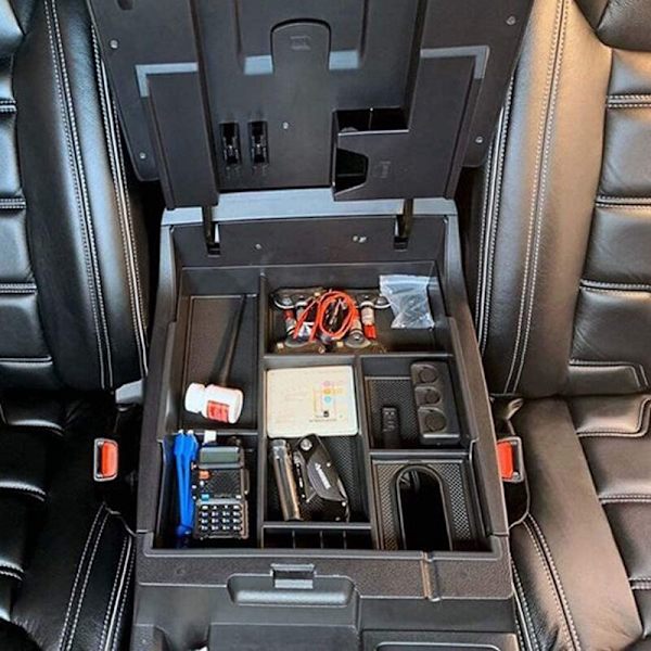 Til 2014-2019 2020 2021 Toyota-Tundra Center Console Organizer Armrest Opbevaringsboks Palet Organizer Bakke Handskerum Blå