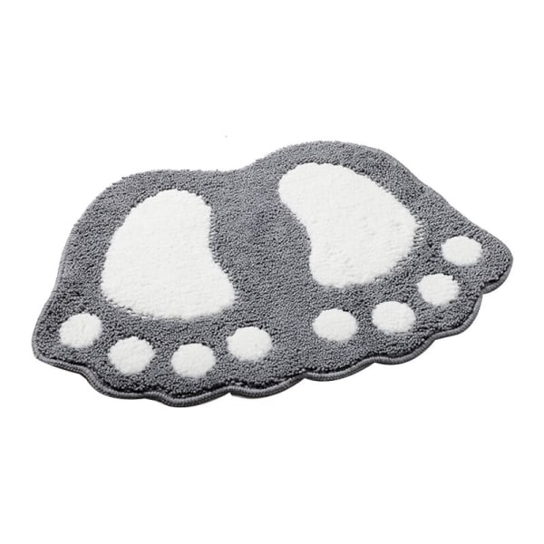 Big Feet Shaped Bathroom Mat Non-Slip Rug, Floor Mat Doormat Absorbent Rugs Bedroom Living Room Kitchen Rugs (Gray)