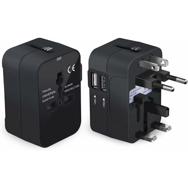 Reseplugg Adaptrar Reseadapter Internationell Adaptrar med Dubbla USB-portar för Japan Kina Kanada USA/EU/UK/AU Cirka 150 Länder för Telefoner, Surfplattor