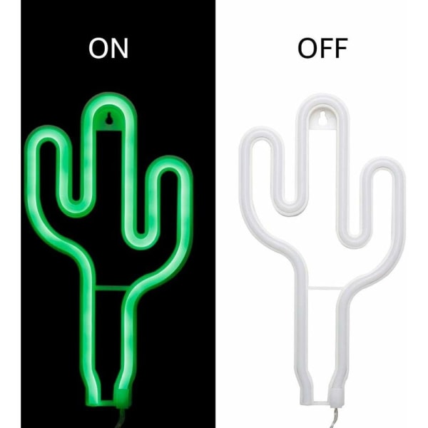 Grønn LED-kaktus neonlys batteri eller LED-neon drevet USB-tilkobling veggdekorasjoner nattlys for barn barnas gaver hjemmedekorasjon fest Su