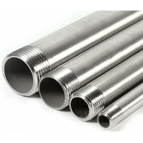 Nippel - Rustfrit stålrør og rørfittings SS304 150mm BSP 1/2\" Han X Han gevindrørfittings (1 stk.) (Størrelse: 1/2\"BSP)