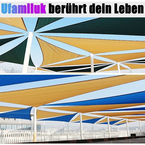 Skyggedug 3x3m Vandafvisende i 185g/㎡ Polyester Anti 95% UV Åbent solsejl til Have Terrasse Balkon Udendørs Mango Gul Rektangulær