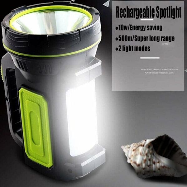 Ultrastark USB-uppladdbar LED-ficklampa, 135 000 lumen, 6000 mAh, med sidoljus, vattentät, hög effekt för nödsituationer, vandring, camping, jakt