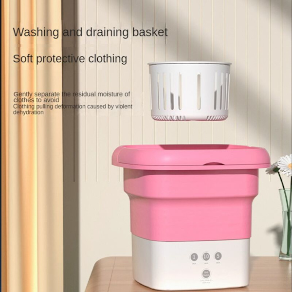 Bærbar Vaskemaskin Mini Vaskemaskin Renere Blått Lys Halvautomatisk Vask Sokker for Leilighet Reiser EU-Plugg