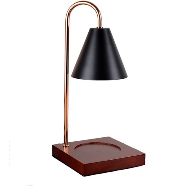 Dimbar Logg Lysvarmer for Stearinlys, Kontrollvokslampe med Pære, AC220V Sort EU-plugg