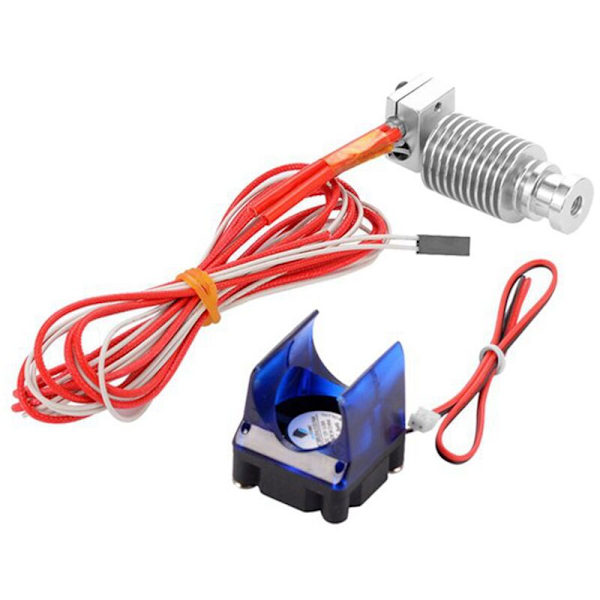 3D-skrivertilbehør Metall Hotend Ekstrudersett V6 J-hode 1,75 mm, egnet for 3D-skriverdyse (12V) 0,4 mm