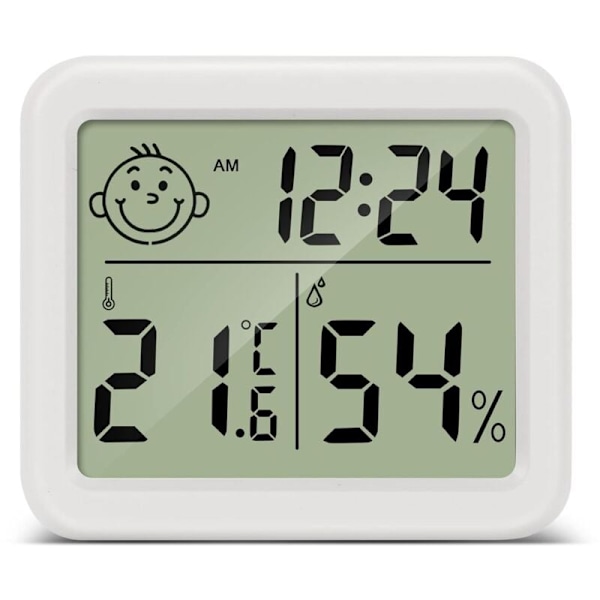 Hjemmetermometer LCD Termometer Hygrometer Innendørs Digital Temperatur Fuktighet for Stue Lager Babyrom Garderobe