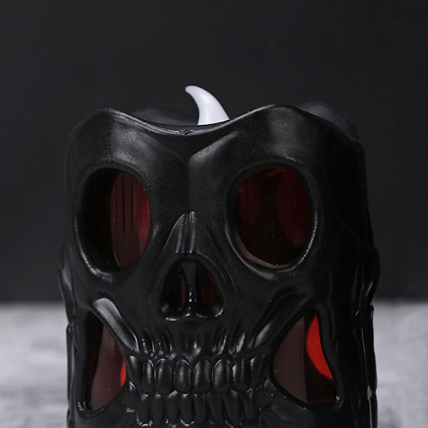 12 st Halloween bar dekoration rekvisita kreativ dubbelsidig spöke huvud lampa skräck skalle ljus lampa led lysande pumpa lampa