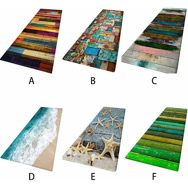 3D Farvede Træ Bademåtter og Tæpper Badeværelsesmåtter med Skridsikker Gummi Måtter Flanelstof 09-40  60cm-DENUOTOP