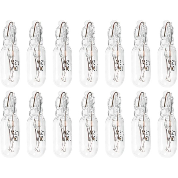 100 stk. T5 286 Base Miniature Pære til Nummerpladelys Sidemarkør Bilinstrumentbræt Indvendig Kuppel