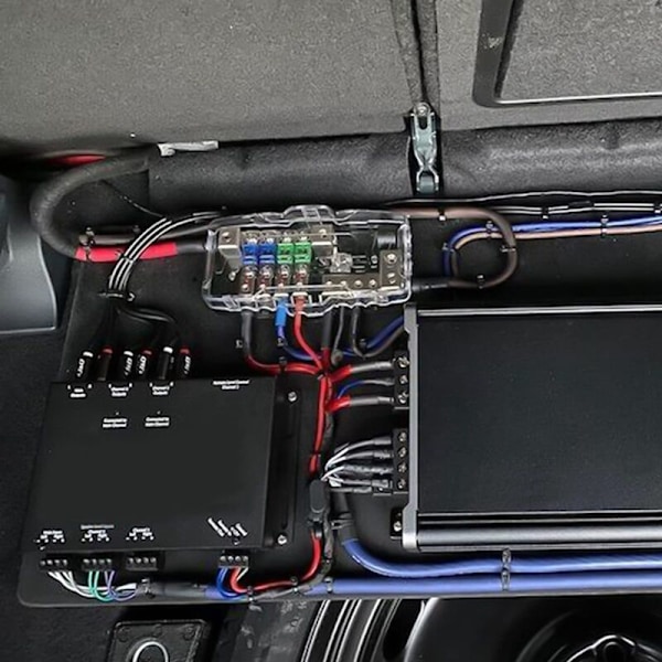 Strømfordelingskort, Strømfordelingskort Sikret Bilstereo 4-veis MIDI-sikring Blokk for Auto UTV Båt Stereo Amp