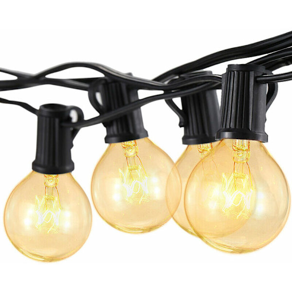 50ft Udendørs G40 LED Globe Lysstreng med 52 Pærer Dæmpbar Vandafvisende Knussikker Forbindelsesmuligheder Udendørs Hængende Lys Julepynt Til