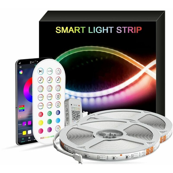 LED-lysstripe - 25m Ikke-vanntett Utendørs LED-lysstripe, Utendørs LED-lysstripe, Selvklebende RGB Utendørs LED-lysstripe med Smart App, Ut