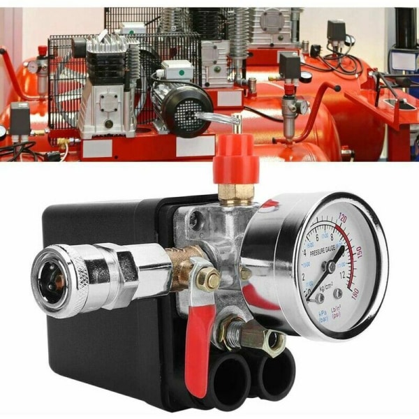 G1/4\" trykkbryter, 380V trefase 4-hulls vertikal trykkbryter kontrollventil for luftkompressor