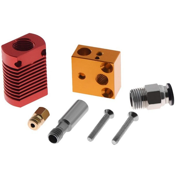 MK8 Hotend CR10 CR10S Monterad Extruder med Aluminium Uppvärmningsblock 0.4mm Munstycke (12V 40W)
