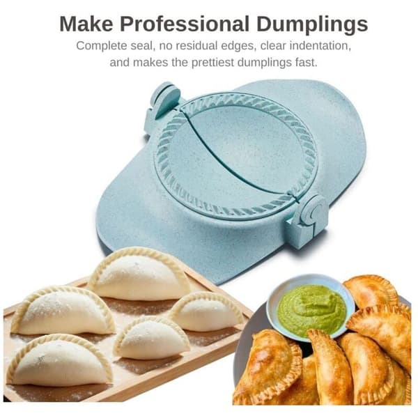 Dumpling Maker, Empanadas Press Mold Maker Set med Deigkutter, Dumpling Mold Set og Cutter for Pierogi, (Blå)