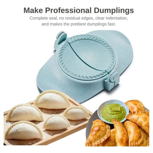 Dumpling Maker, Empanadas Press Mold Maker Set med dejskærer, Dumpling Mold Set og Cutter til Pierogi, (Blå)