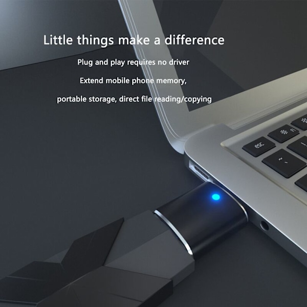 Sovitin, USB3.0 tyypin C -sovitin valolla , , ja muille tableteille (hopea)