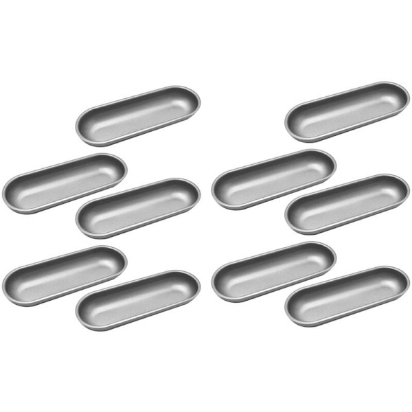 10 st Hot Dog Form Stål Korvformar Non-Stick Bakform Oval Hot Dog Bröd Matlagning för DIY Hemlagad Bröd Verktyg